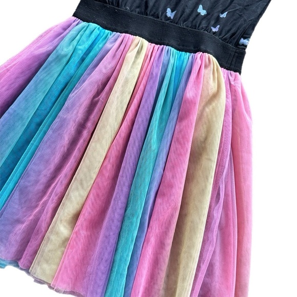 Deux  Nar Deux Girls Rainbow Tulle Butterfly Dress Size 8 - Picture 2 of 5